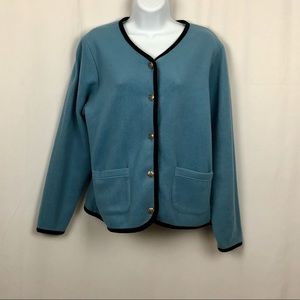L.L.Bean button front Cotton blend fleece jacket M
